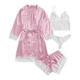 thumbnail image 1 of XIAONU Women's Lace Trimmed Satin Pajama Set Delicate Four Piece Nighttime Sleepwear, 1 of 3