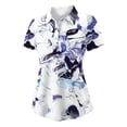 thumbnail image 1 of XIAONU Women's Marble Print Polo Shirt Short Sleeve Abstract Swirl Golf Sports Casual Tops, 1 of 3