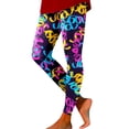 thumbnail image 1 of XIAONU Women's Masquerade Print Leggings Slim Fit Patterned Trousers Stretchy Holiday Party Pants Hot Pink, 1 of 5