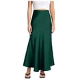 thumbnail image 1 of XIAONU Women's Maxi Skirt Satin Asymmetric Elegant Skirt Evening Galas Wedding Formal Skirt, 1 of 9