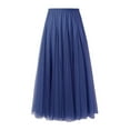thumbnail image 1 of XIAONU Women's Midi Skirt Tulle Flowy Pleated Silhouette Skirts Elegant Romantic Evening Casual Skirt, 1 of 2