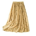 thumbnail image 1 of XIAONU Women's Polka Dot Midi Skirt Elastic Drawstring Waist A-Line Long Skirt Lightweight Flowy Casual Skirt, 1 of 7