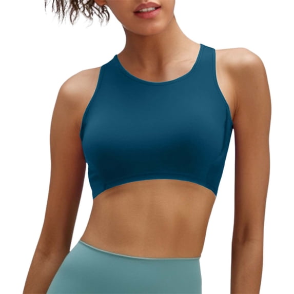 XIAONU Women's Racerback Swimsuit Sleeveless Crew Bikini Top Smooth Sporty Pool Swimsuits