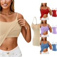 thumbnail image 1 of XIAONU Women's Scoop Neck Cami Tank Top Built In Bra Soft Stretch Everyday Basic Top, 1 of 5