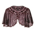 thumbnail image 1 of XIAONU Women's Sequin Beaded Shawls Cropped Open Front Cape Sheer Glamorous Party Wear Cover Up, 1 of 2
