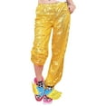 thumbnail image 1 of XIAONU Women's Sequin Harem Pants Elastic Waist Sparkly Design Trousers Loose Fit Dance Style Party Bottoms Yellow, 1 of 8