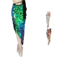 thumbnail image 1 of XIAONU Women's Sequin Wrap Skirt Asymmetrical Long Skirt Dance Performance Bottom Wear, 1 of 6