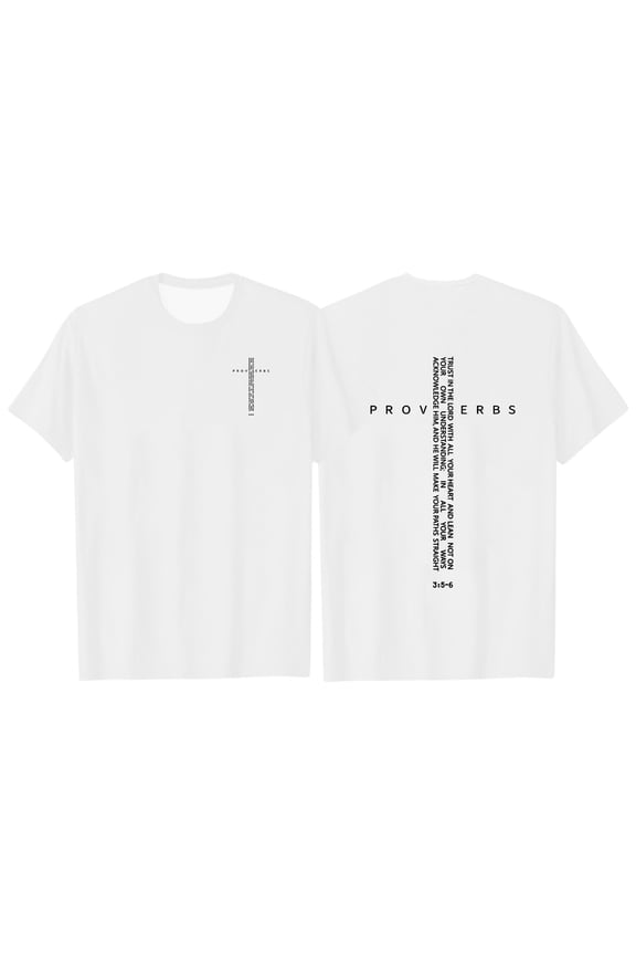Women's Short-Sleeve T-Shirt Casual Loose-Fit Cotton Top Cross & 'Proverbs' Bible Verse Graphic Tee