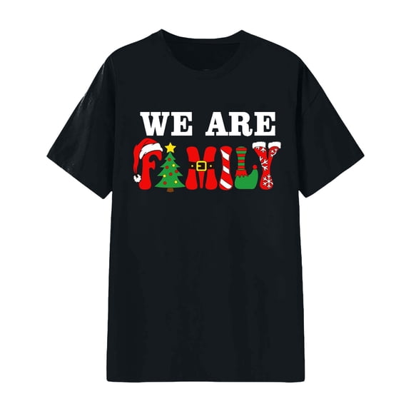 XIAONU Women's Short-Sleeve T-Shirts Loose Fit Christmas Graphic Tees Festive Holiday Celebrations Top