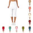 thumbnail image 1 of XIAONU Women's Skirted Capri Leggings Elastic Waist Loose Fit Casual Bottoms, 1 of 7