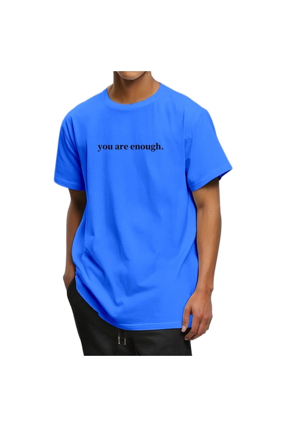 Women's Slogan Graphic Tee Short Sleeve Crew Neck You Are Enough Print T Shirt Lightweight Casual Inspirational Tees