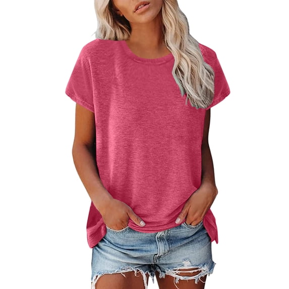 XIAONU Women's Soft Casual Tshirt Loose Fit Short Sleeve Crew Neck Pullover Top Comfortable Simple Daily Wear Tee