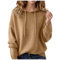 thumbnail image 1 of XIAONU Women's Soft Hoodies Oversized Long Sleeve Hooded Drawstring Knit Pullover Top Warm Casual Everyday Hoodie, 1 of 4