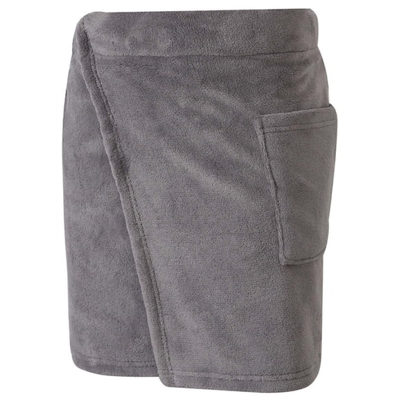 XIAONU Women's Soft Wrap-Front Bath Wrap Pocketed Solid-Color Bath Wraps Daily Wear Shower Wraps