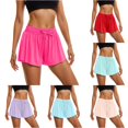thumbnail image 1 of XIAONU Women's Solid Athletic Shorts Elastic Waist Drawstring Side Pockets Shorts, 1 of 9