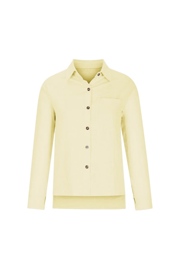 Women's Solid Color Casual Shirts Drop Shoulder Layered Design Blouse Breathable Minimalist Daily Top