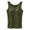 thumbnail image 1 of XIAONU Women's Solid Color Tank Top Sleeveless Scoop Neck Camisole Stretchy Casual Daily Vest, 1 of 4