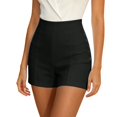 thumbnail image 1 of XIAONU Women's Solid Dress Shorts High Waist Seam Detail Tailored Cut Shorts, 1 of 5
