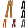 thumbnail image 1 of XIAONU Women's Solid Flare Pants High Waist Slim Fit Pants, 1 of 4