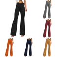 thumbnail image 1 of XIAONU Women's Solid Flare Pants High Waist Slim Fit Pants, 1 of 4