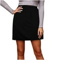 thumbnail image 1 of XIAONU Women's Solid Half Slip Midi Elastic Waist Smooth Bottom Versatile Layering Slips, 1 of 3