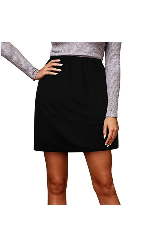 Women's Solid Half Slip Midi Elastic Waist Smooth Bottom Versatile Layering Slips