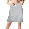 thumbnail image 1 of XIAONU Women's Solid Half Slip Midi Elastic Waist Smooth Bottom Versatile Layering Slips, 1 of 3
