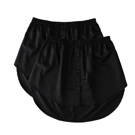 XIAONU Women's Solid Shirt Extender Curved Hem Buttoned Bottom Versatile Layering Extenders