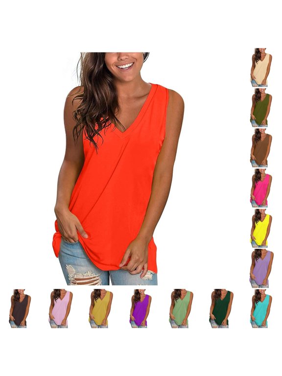 Women's Solid Sleeveless Tank Relaxed Fit Daily Casual Shells