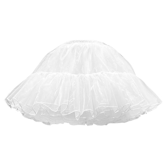 XIAONU Women's Solid Tulle Tutu Skirt Elastic Waist Ruffle Party Underskirt