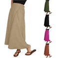 thumbnail image 1 of XIAONU Women's Solid Wrap Maxi Skirt Tie Waist Loose Casual Long Skirt, 1 of 4