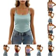 thumbnail image 1 of XIAONU Women's Spaghetti Strap Cami Tank Slim Fit V Neck Basic Sleeveless Top, 1 of 7