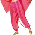 thumbnail image 1 of XIAONU Women's Sparkly Dance Pants Loose Fit Sheer Mesh Sequin Trousers Flowy Glam Performance Bottoms Hot Pink, 1 of 3