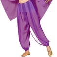thumbnail image 1 of XIAONU Women's Sparkly Dance Pants Loose Fit Sheer Mesh Sequin Trousers Flowy Glam Performance Bottoms Purple, 1 of 3