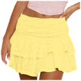 thumbnail image 1 of XIAONU Women's Tiered Lace Mini Skirt Ruched Elastic Waist Skirt Elegant Edgy Casual Date Night Wear, 1 of 4