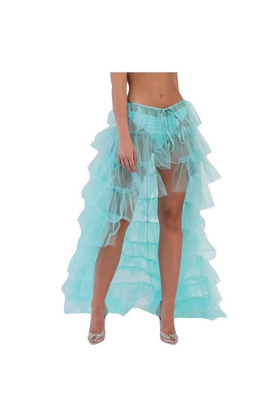 Women's Tulle Skirt Tiered High Low Maxi Skirt Lightweight Breathable Evening Skirts