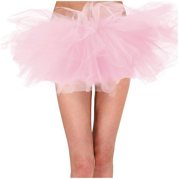 XIAONU Women's Tulle Tutu Mini Skirt Fluffy Elastic-Waist Skirt Playful Romantic Party Wear
