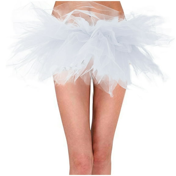 XIAONU Women's Tulle Tutu Mini Skirt Fluffy Elastic-Waist Skirt Playful Romantic Party Wear