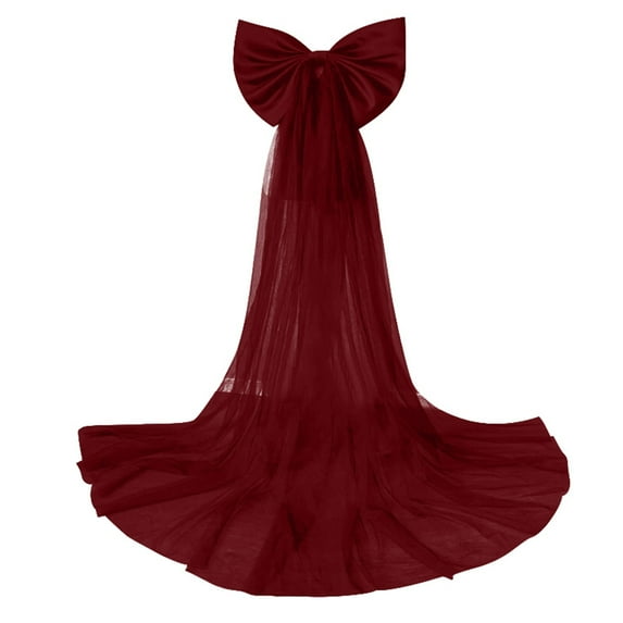 XIAONU Women's Tulle Veil Skirt Oversized Bow Flowy Maxi Skirt Elegant Dramatic Photo Skirts