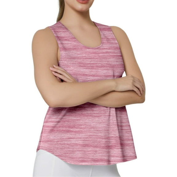 XIAONU Women's U Neck Sleeveless shirt Summer Yoga Vest Top Stylish Training Wear