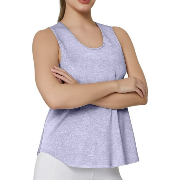 XIAONU Women's U Neck Sleeveless shirt Summer Yoga Vest Top Stylish Training Wear