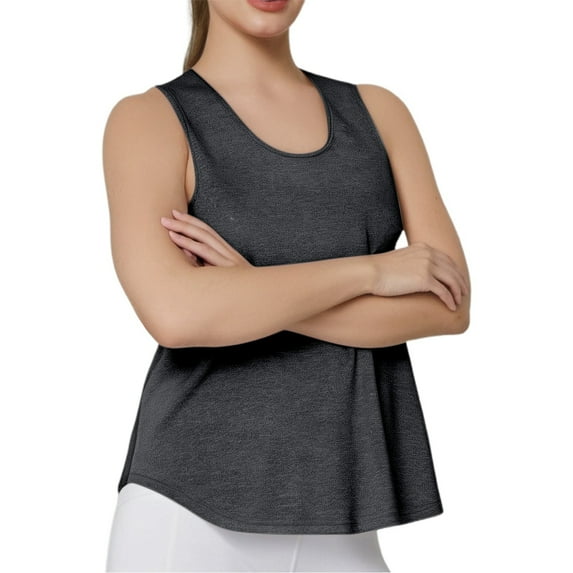 XIAONU Women's U Neck Sleeveless shirt Summer Yoga Vest Top Stylish Training Wear