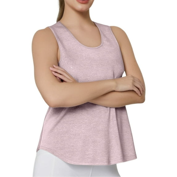 XIAONU Women's U Neck Sleeveless shirt Summer Yoga Vest Top Stylish Training Wear