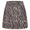 thumbnail image 1 of XIAONU Women's Zebra Print Mini Skirt High-Waisted A-Line Short Skirt Bold Trendy Casual Date Night Skirts, 1 of 4