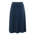 thumbnail image 1 of XIAONU Womens A-Line Midi Skirt Stretch Knit Flowy Skirt Comfortable Casual Simple Office Skirt, 1 of 5