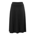 thumbnail image 1 of XIAONU Womens A-Line Midi Skirt Stretch Knit Flowy Skirt Comfortable Casual Simple Office Skirt, 1 of 5