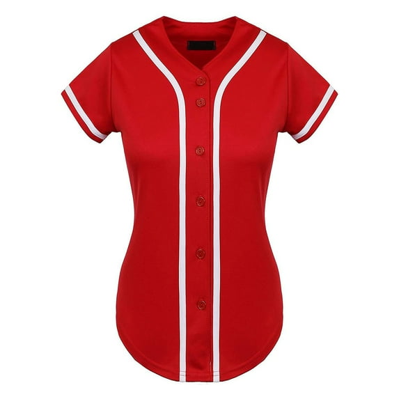 XIAONU Womens Blouses Button Front Slim Fit Athletic Shirt Utheisa Kong White Baseball Jersey T-Shirt baggy Size Cardigan Sport Shirts