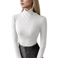 thumbnail image 1 of XIAONU Womens Blousesa pleasure And Warm T Shirt With A Maillard Style Semi High Neck Long Sleeved German Velvet Base Layer, 1 of 4