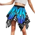 thumbnail image 1 of XIAONU Womens Butterfly Print Mini Skirt High Waist Asymmetrical Hem Flowy Casual Party Skirt, 1 of 3