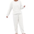 thumbnail image 1 of XIAONU Womens Cable Knit Pajama Set Warm Long Sleeve Top & Pants Homewear Fall Winter Warm Cozy Sleepweart Set, 1 of 4